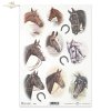retro, vintage, horses, horses' heads, horseshoe, horseshoes, R272